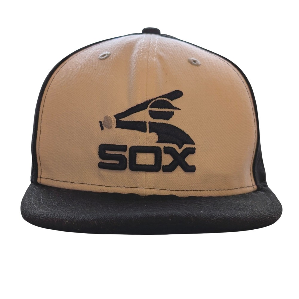 New Era 59FIFTY Chicago‎ White Sox Fitted Hat 7 1/8 Black White Batterman Logo - Picture 2 of 10